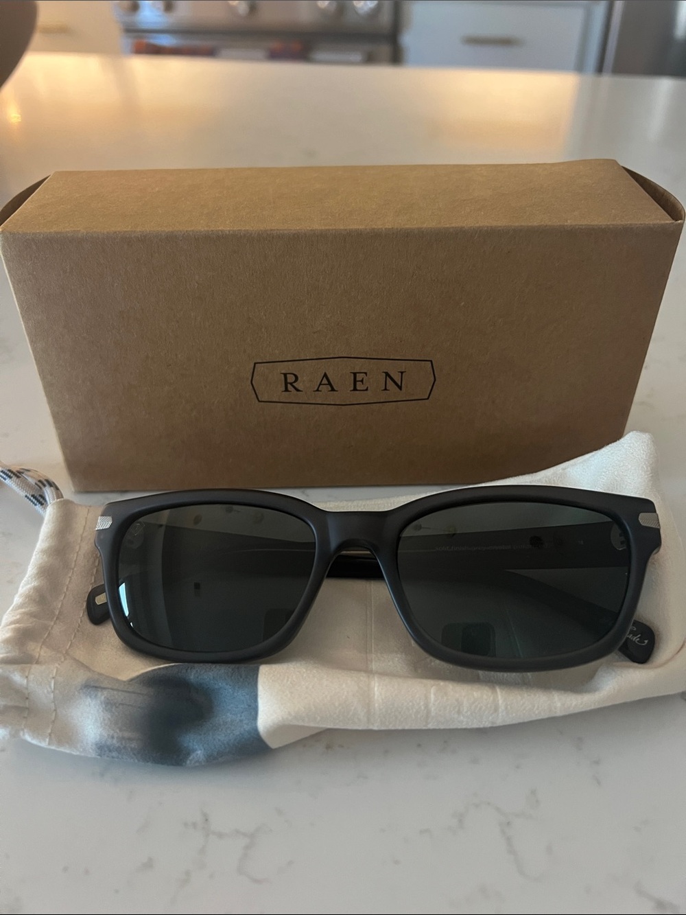 RAEN Men's Matte Black Sunglasses - Classic Square Frame